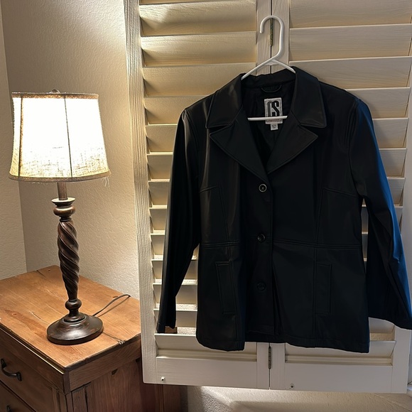 CS Signature Polyvinyl Polyester Rain Jacket Coat Blazer Womens Black Large NWOT - Picture 12 of 12